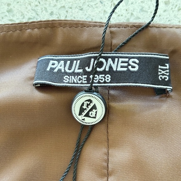 Paul Jones Wool Blend Brown Tweed Herringbone Waistcoat Vest 3XL Classic Preppy - Picture 11 of 12